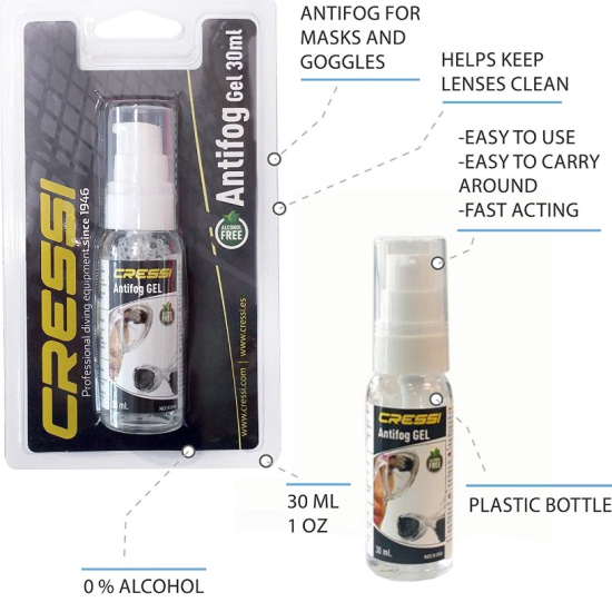 Anti Fog GEL Cressi 0% Alcohol 30ml DF200052